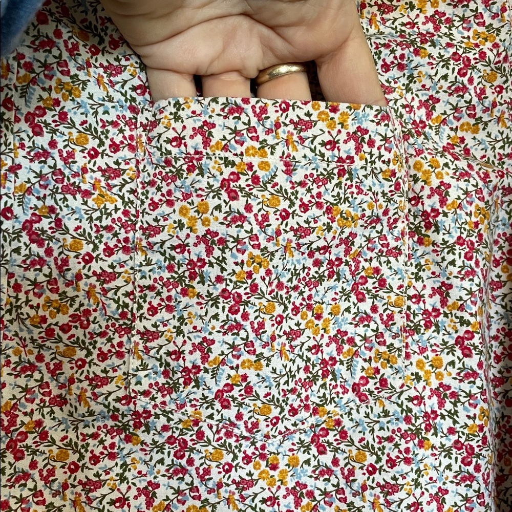 J. Crew flex washed classic floral pinks/reds button down sz L - Picture 6 of 11